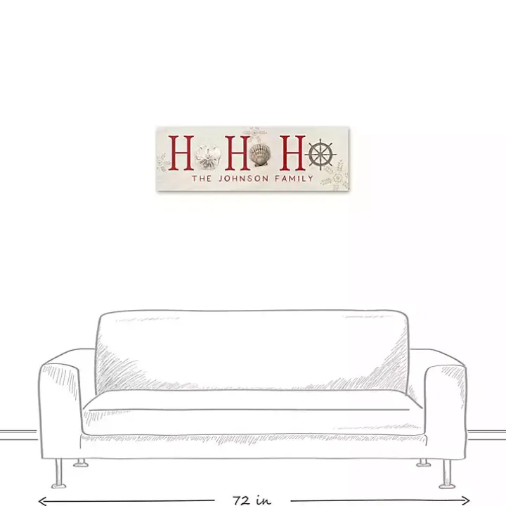 Personalized Coastal Ho Ho Ho Canvas Art Print