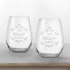 Personalized Easter Cross Wine Glasses, Set of 2