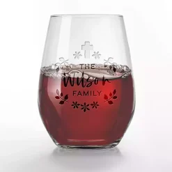 Personalized Easter Cross Wine Glasses, Set of 2