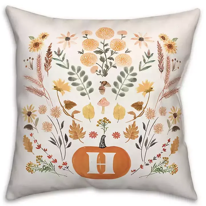 Personalized Fall Floral Indoor/Outdoor Pillow
