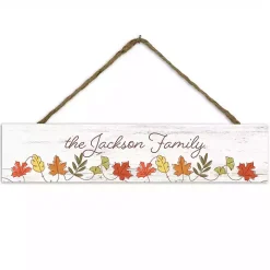 Personalized Fall Leaf Hanging Wall Plaque