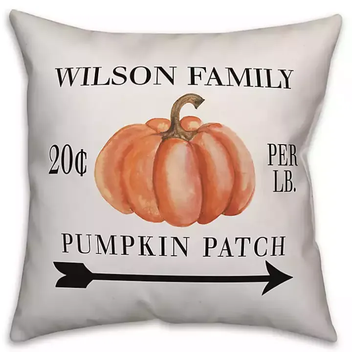 Personalized Family Pumpkin Patch Arrow Pillow