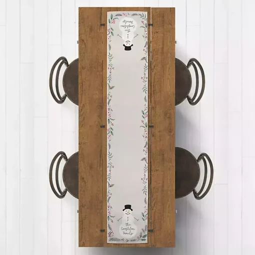 Personalized Family Snowman Table Runner, 90 in.