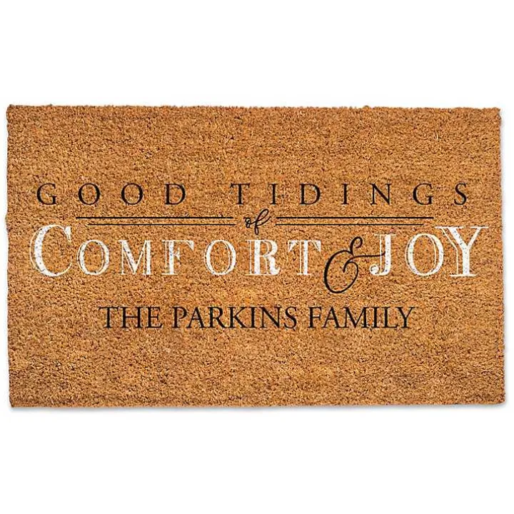 Personalized Good Tidings Coir Doormat