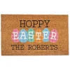 Personalized Hoppy Easter Plaid Eggs Doormat