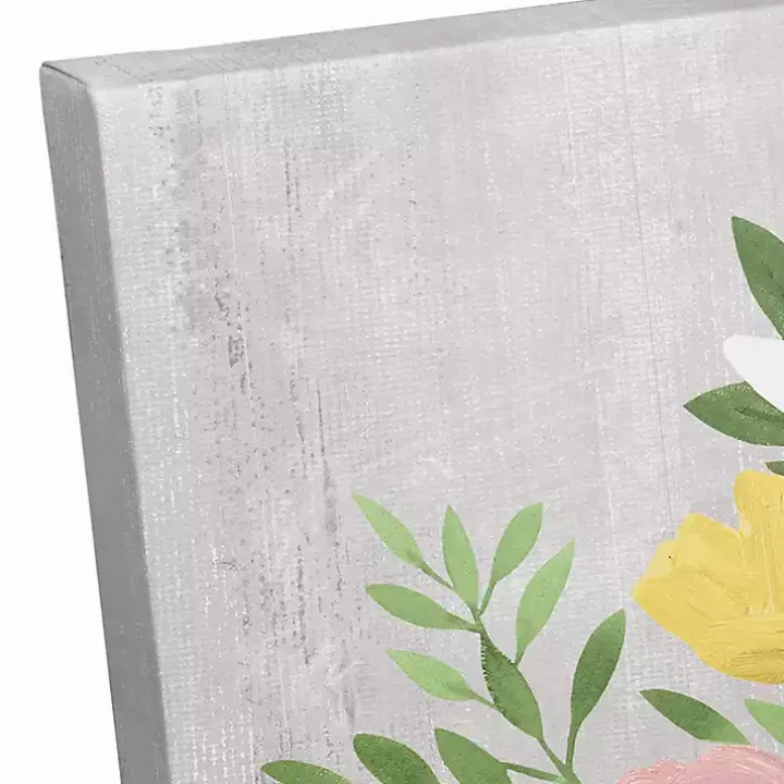 Personalized Monogram Bunny Canvas Art Print