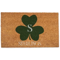 Personalized Monogram Clover Coir Doormat