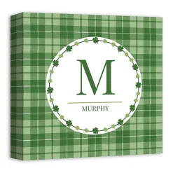 Personalized Monogram Shamrock Canvas Art Print