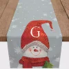 Personalized Monogram Snowman Table Runner, 90 in.