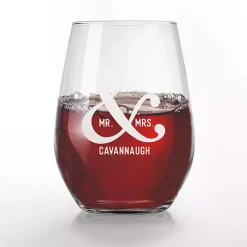 Personalized Mr. & Mrs. Wine Glasses, Set of 2