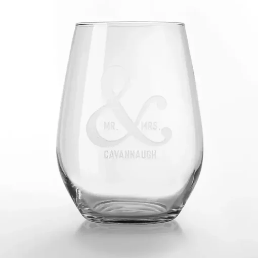 Personalized Mr. & Mrs. Wine Glasses, Set of 2