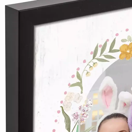 Personalized Photo Floral Wreath Canvas Print