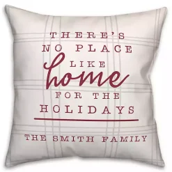 Personalized Plaid Home Holidays Outdoor Pillow