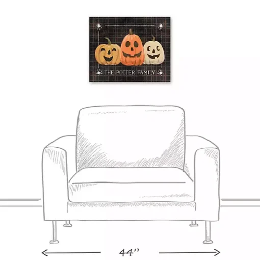 Personalized Plaid Jack O Lanterns Canvas Print