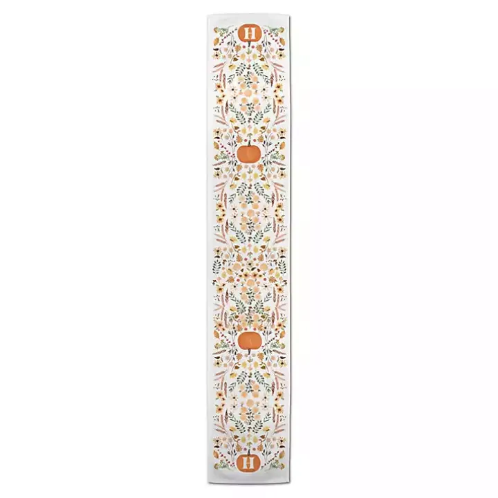 Personalized Pumpkin Floral Table Runner, 90 in.