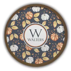 Personalized Pumpkin Monogram Brown Framed Print