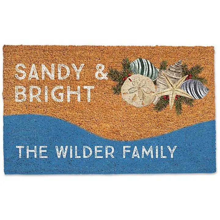 Personalized Sandy & Bright Christmas Doormat