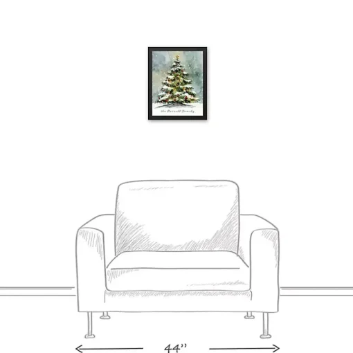 Personalized Watercolor Christmas Canvas Art Print