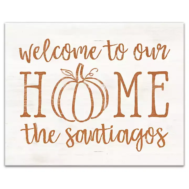 Personalized Welcome Home Fall Canvas Art Print