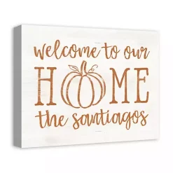 Personalized Welcome Home Fall Canvas Art Print