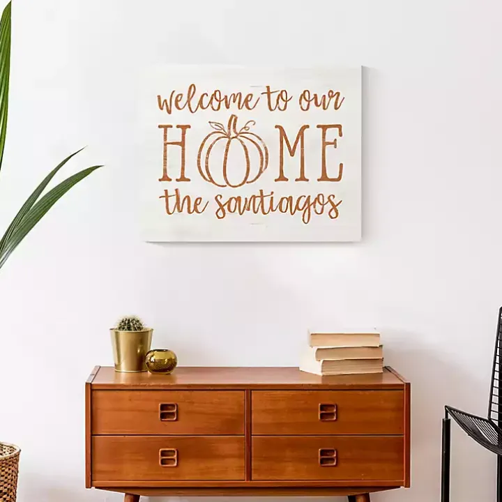 Personalized Welcome Home Fall Canvas Art Print