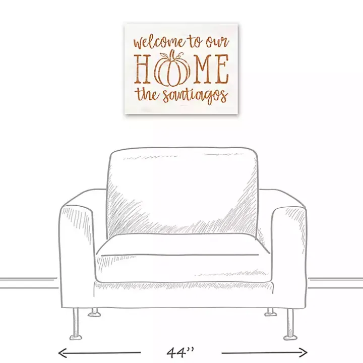 Personalized Welcome Home Fall Canvas Art Print