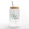 Personalized Wildflower Floral Glass Cup