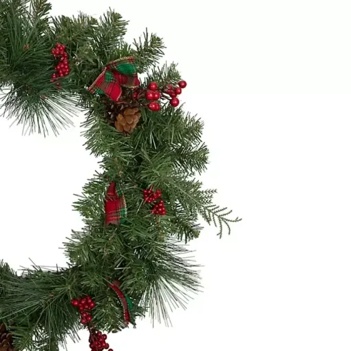 Pine and Berries Ribbon Wreath