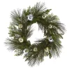 Pine Mix and Ornament Wreath
