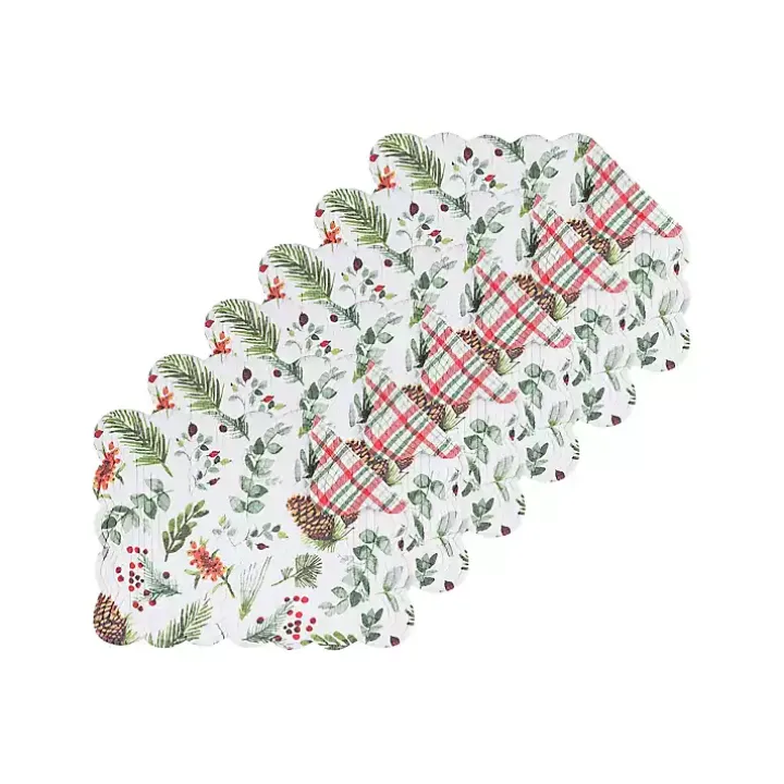 Pinecone and Plaid Reversible Placemats, Set of 6