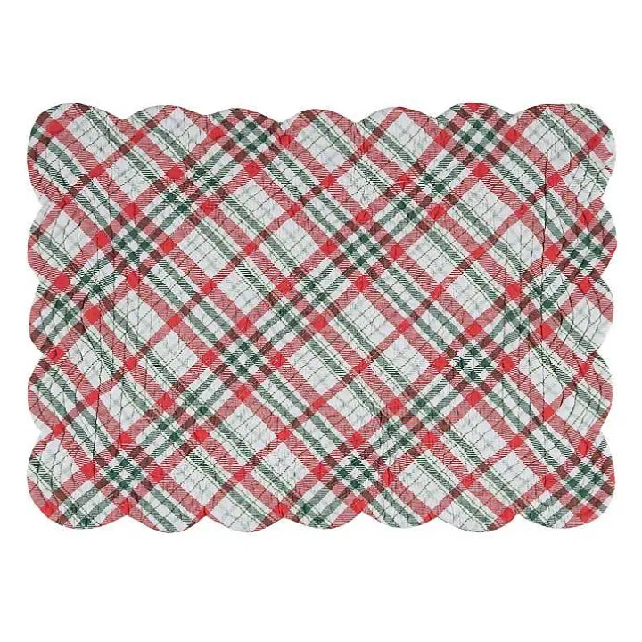Pinecone and Plaid Reversible Placemats, Set of 6