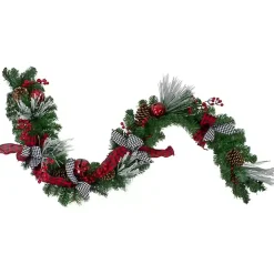 Pinecone, Plaid, & Houndstooth Christmas Garland