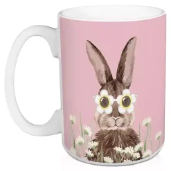 Pink Daisy Sunny Bunny Mugs, Set of 2