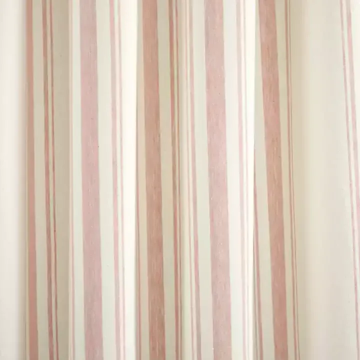 Pink Farmhouse Stripe Curtain Panel Set, 84 in.