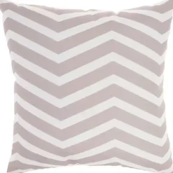 Pink Floral Chevron Outdoor Throw Pillow