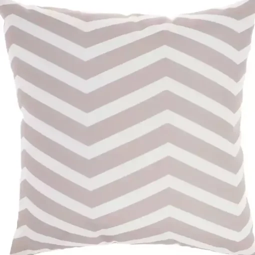 Pink Floral Chevron Outdoor Throw Pillow