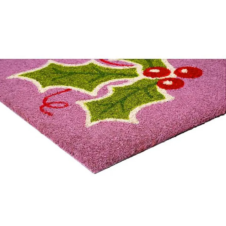Pink Holly Sprig Doormat