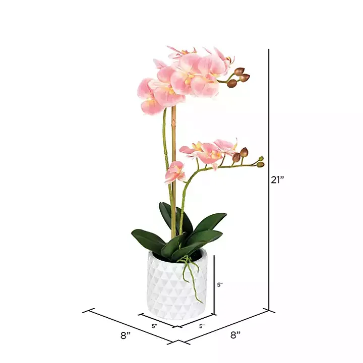 Pink Orchid Real Touch Arrangement in Ceramic Pot