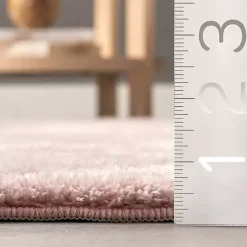 Pink Shag Washable Area Rug, 5x8