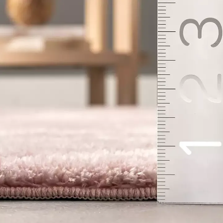 Pink Shag Washable Area Rug, 5x8