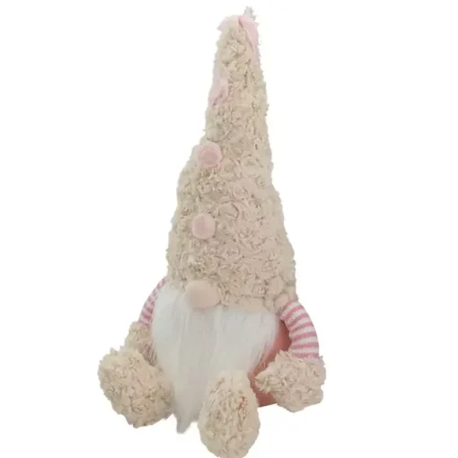 Pink Striped Easter Gnome Figurine