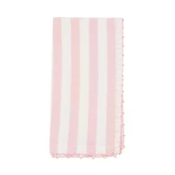 Pink Striped Whipstich Napkins, Set of 4