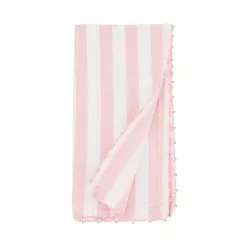 Pink Striped Whipstich Napkins, Set of 4