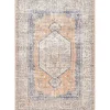 Pink Vintage Floral Print Area Rug, 5x7