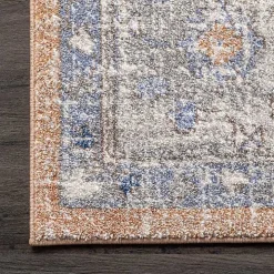 Pink Vintage Floral Print Area Rug, 5x7