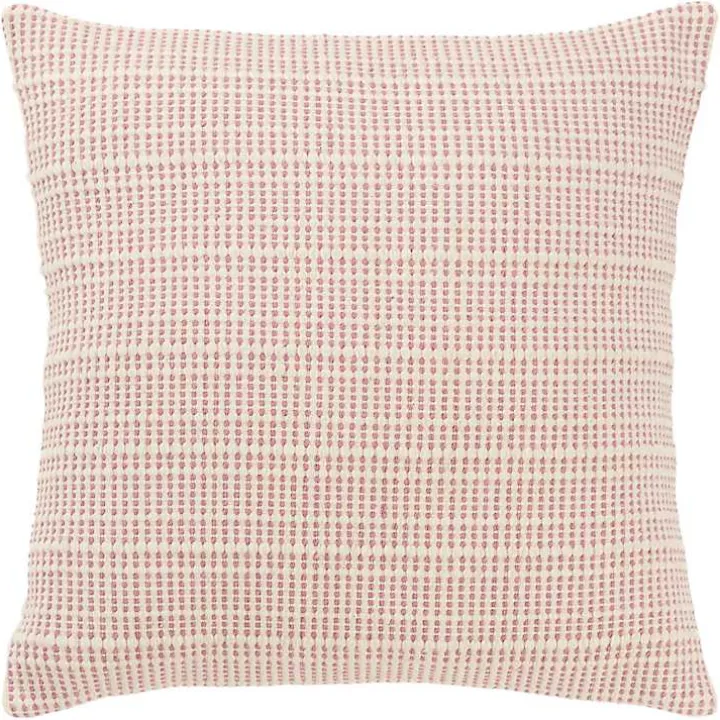 Pink Woven Throw Pillow