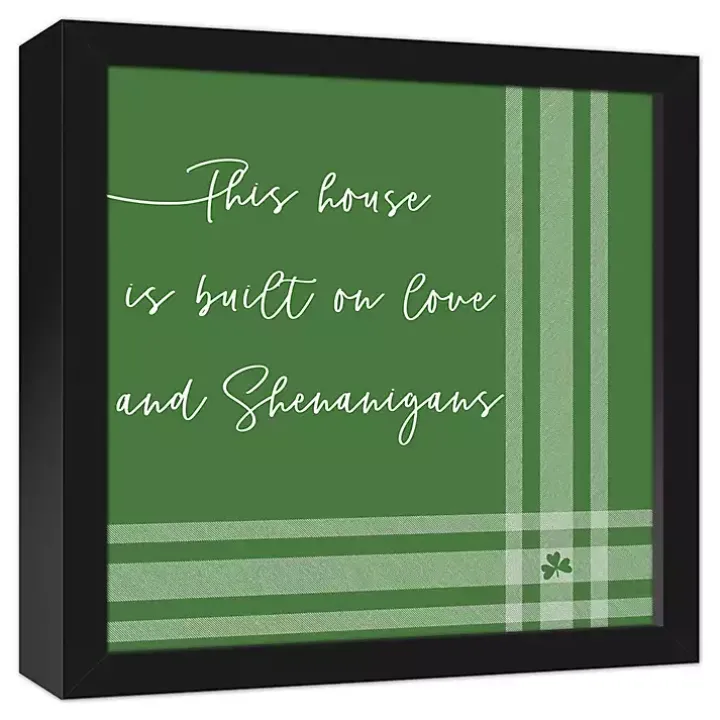 Plaid Love & Shenanigans Framed Canvas Wall Art