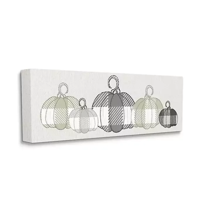 Plaid Patterned Pumpkins Canvas Art Print