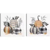 Plaid Pumpkins Canvas Art Prints, Set of 2