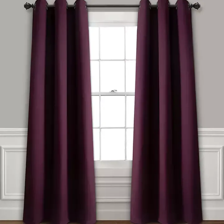 Plum Absolute Blackout Curtain Panel Set, 84 in.